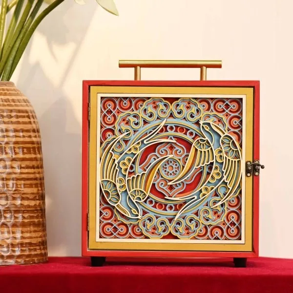 Hộp gỗ HG-08 Lưỡng Yến Nghênh Xuân
